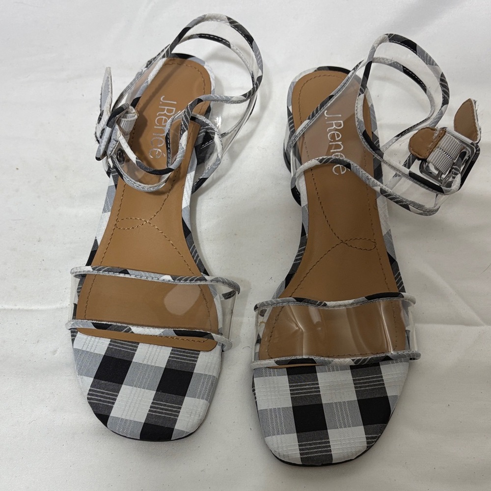 J.Renee Plaid Strappy Sandals
